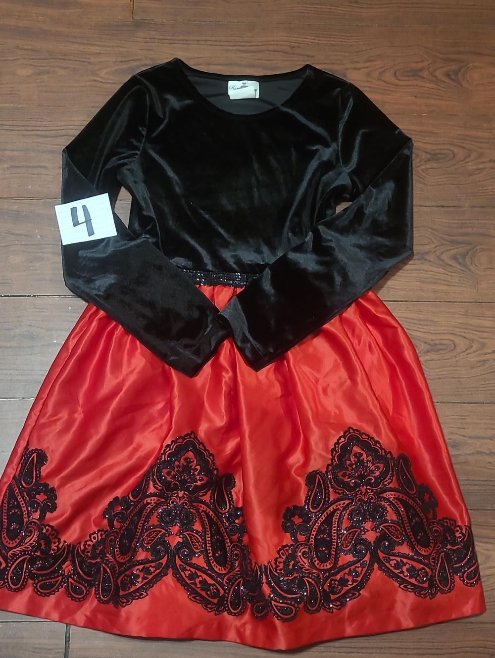 Rare Editions Black and Red Formal Kids Dress